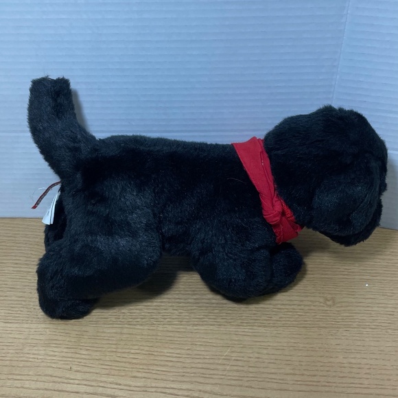 Cabela's x Douglas Black Lab Plush Puppy Dog w/Red Logo Bandana Realistic Toy - Picture 4 of 11